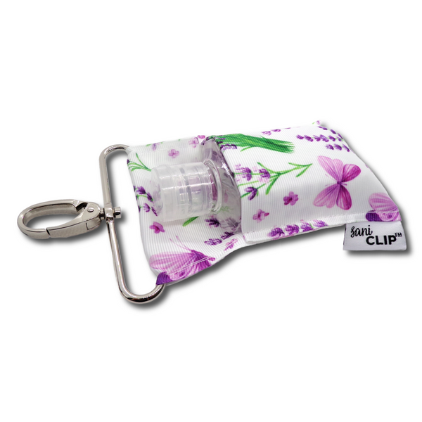Lavender Floral SaniClip Hand Sanitizer Holder - made to order