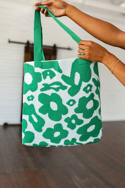 Bolso de punto Lazy Daisy en verde