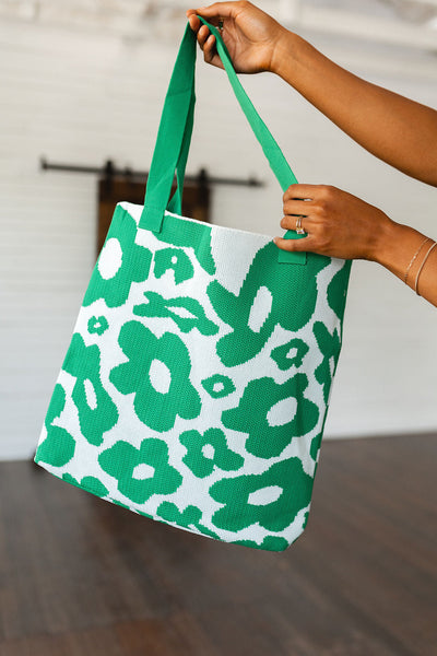 Bolso de punto Lazy Daisy en verde