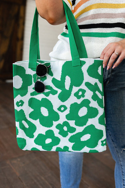 Bolso de punto Lazy Daisy en verde