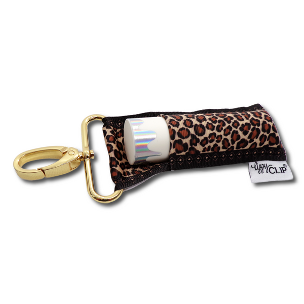 Leopard LippyClip KISS for larger lip balms, essential oil rollers, etc.