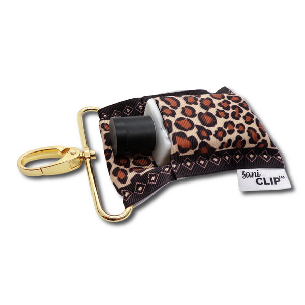 Leopard SaniClip Hand Sanitizer Holder - made to order