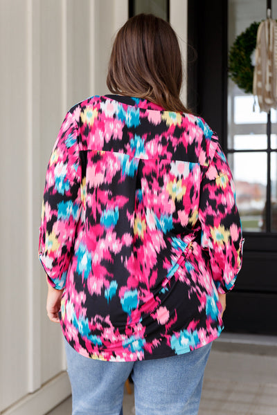 Lizzy Top con estampado floral pintado