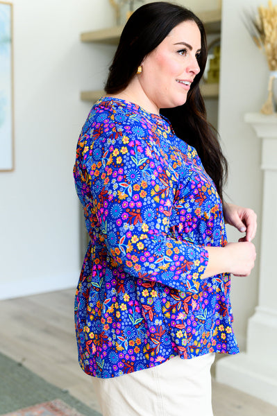 Top Babydoll Lizzy con estampado floral retro real