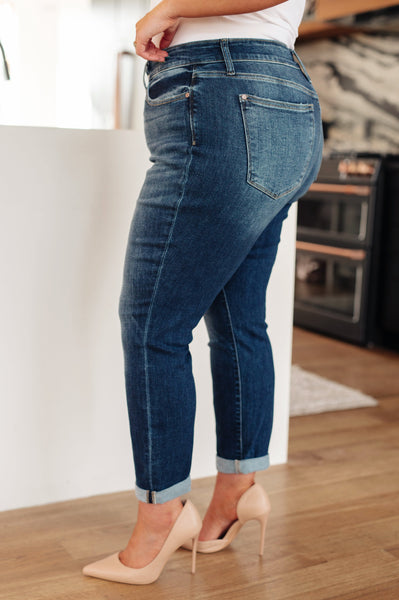 London Midrise Cuffed Boyfriend Judy Blue Jeans - ONLINE EXCLUSIVE!