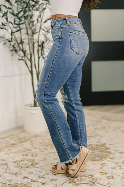 Maureen High Rise Distressed Bootcut Judy Blue Jeans