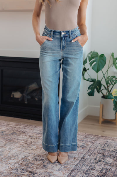 Mindy Mid Rise Wide Leg Judy Blue Jeans - ONLINE EXCLUSIVE!