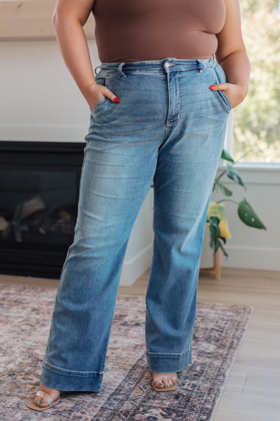 Mindy Mid Rise Wide Leg Judy Blue Jeans - ONLINE EXCLUSIVE!