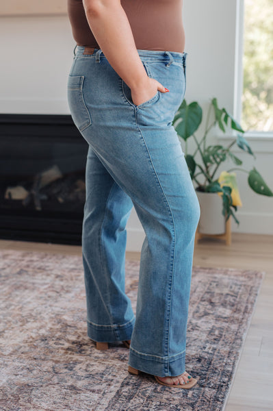 Mindy Mid Rise Wide Leg Judy Blue Jeans - ONLINE EXCLUSIVE!