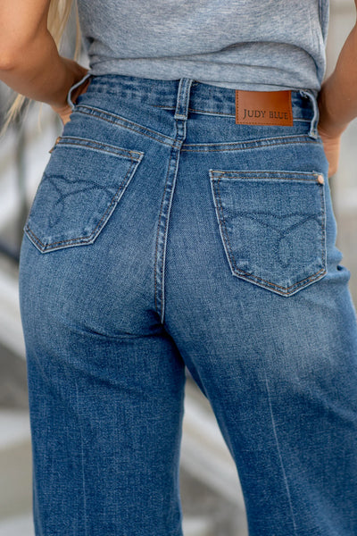 88847 Karody Hi-Rise Tummy Control Wide Leg Judy Blue Jeans