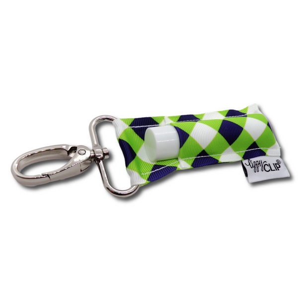 Navy and Green Plaid LippyClip® Lip Balm Holder