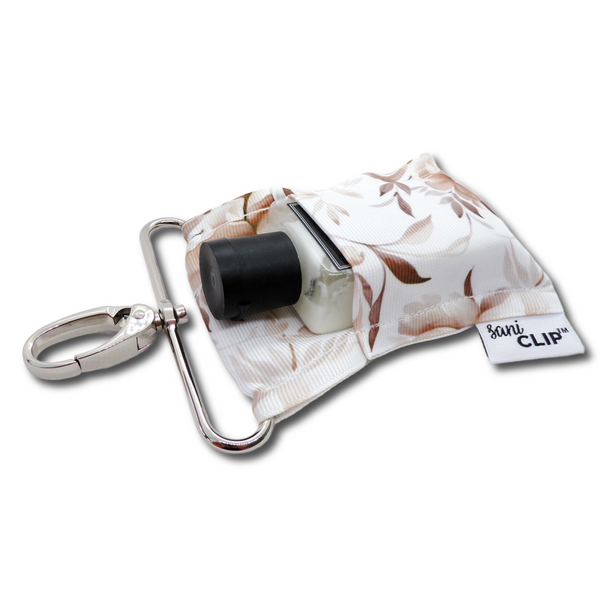 Neutral Floral SaniClip Hand Sanitizer Holder - made to order