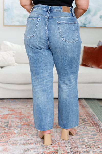 Jeans rectos y ajustados Nora High Rise Rigid Magic Destroy Judy Blue - ¡EXCLUSIVO ONLINE!