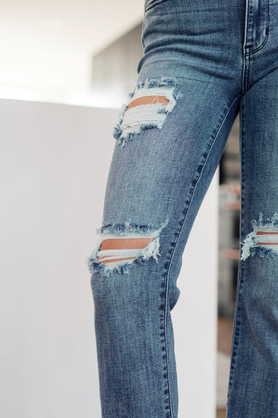 O'Hara Mid-Rise Destroyed Straight Judy Blue Jeans - ONLINE EXCLUSIVE!