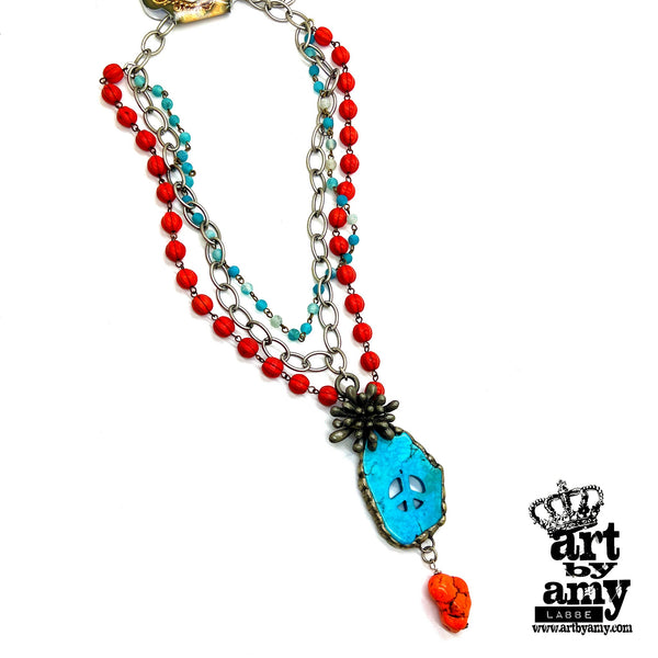 Peace Slabs Necklace by Art by Amy