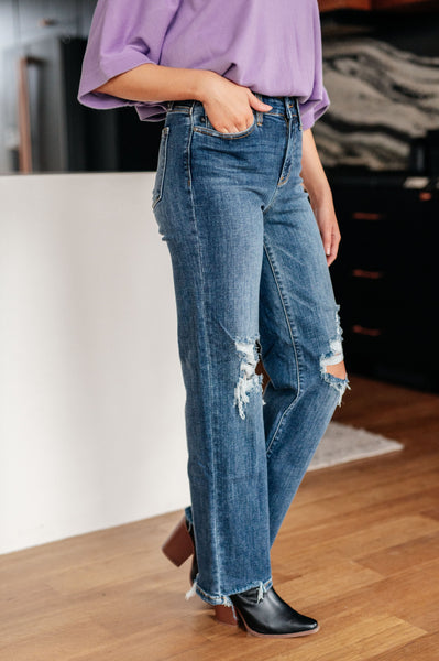 Jeans rectos de tiro alto estilo años 90 de Judy Blue - ¡EXCLUSIVO ONLINE!