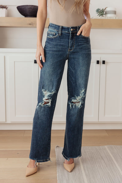 Jeans rectos de tiro alto estilo años 90 de Judy Blue - ¡EXCLUSIVO ONLINE!