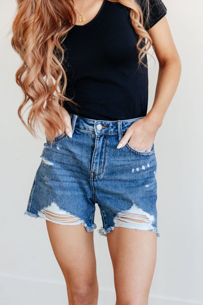 Samantha Hi-ise Rigid Magic Distressed Cutoff Judy Blue Shorts - ONLINE EXCLUSIVE!