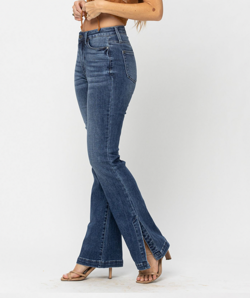 Enya Hi Rise Tummy Control Slim Boot Cut w/ Side Slit Judy Blue Jeans