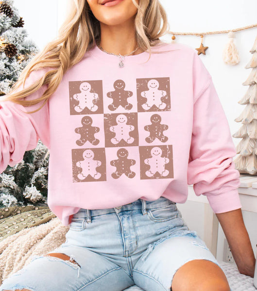 Gingy Checkered Gingerbread Tee or Sweatshirt