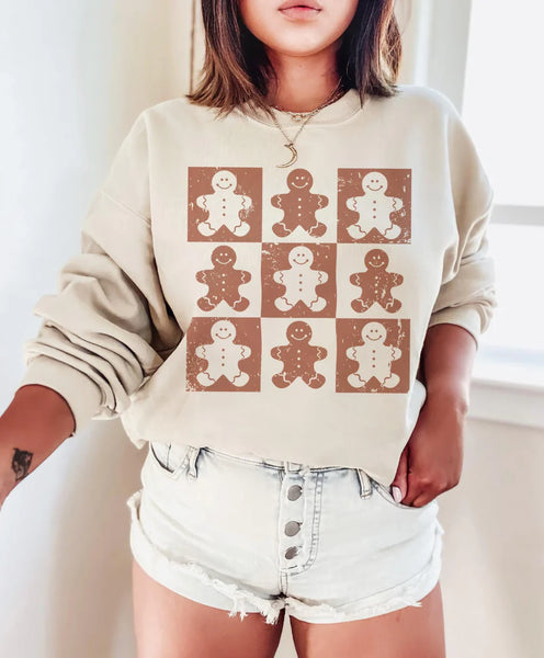 Gingy Checkered Gingerbread Tee or Sweatshirt