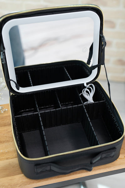 Estuche de maquillaje LED She's All That en color blanco