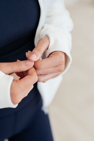 Chaqueta con cremallera Sun or Shade en color blanco roto
