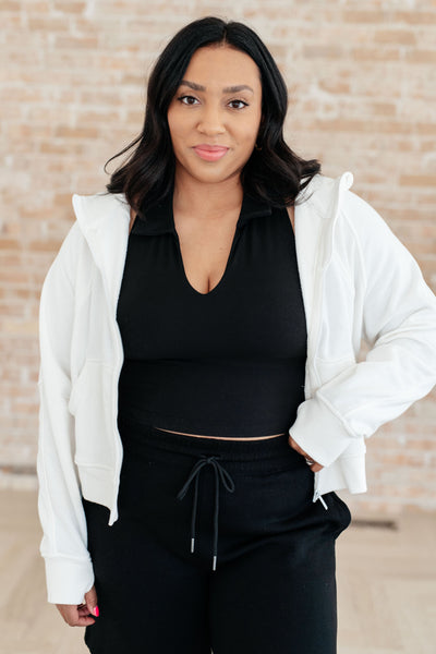 Chaqueta con cremallera Sun or Shade en color blanco roto