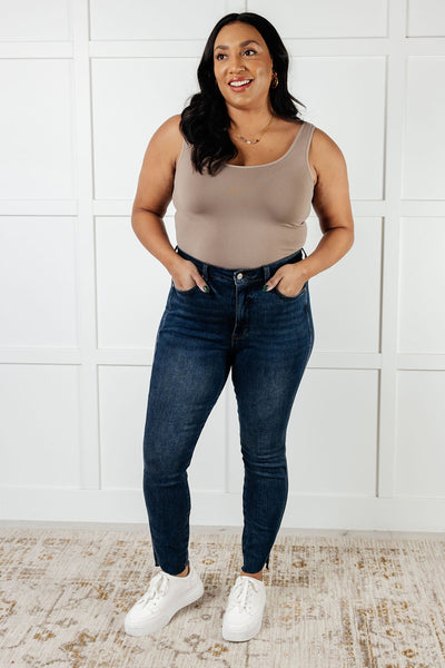 88913 Tessa Hi-Rise Tummy Control Step Hem Skinny Judy Blue Jeans - ONLINE EXCLUSIVE!