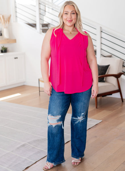 Blusa sin mangas con detalle de lazo Uptown Girl