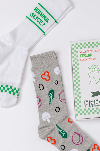 Juego de calcetines con forma de pizza vegetariana: ¡EXCLUSIVO ONLINE!