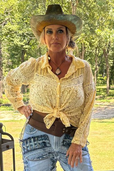 Kimberly Floral Medley Lace Top by Jaded Gypsy