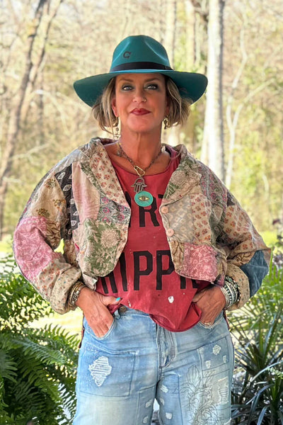 Hollyn Midnight Garden Crop Jacket by Jaded Gypsy