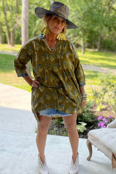 Dahlia Blissfully Yours Top - Olive by Jaded Gypsy