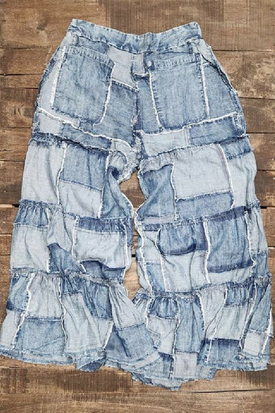 St. Rochelle Patchwork Skies Trouser Jeans by Jaded Gypsy