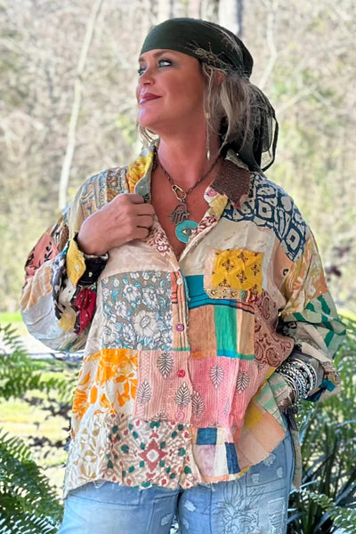 Blusa Catie Patchwork Sunrise de Jaded Gypsy