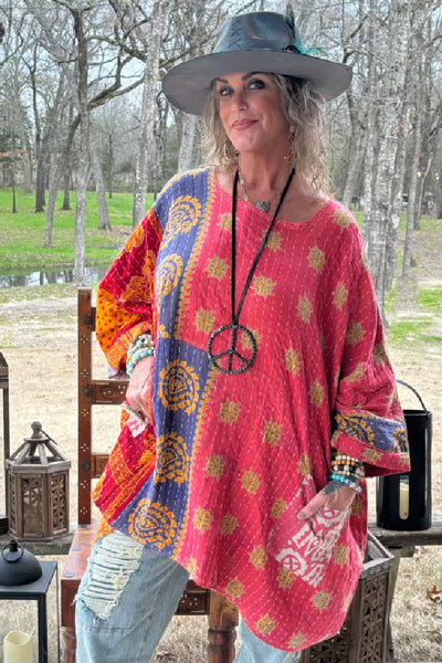 Poncho Everdeen Kantha Sunrise de Jaded Gypsy