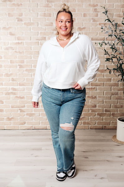 Working Up A Sweat Hooded Pullover in Off White - ONLINE EXCLUSIVE!