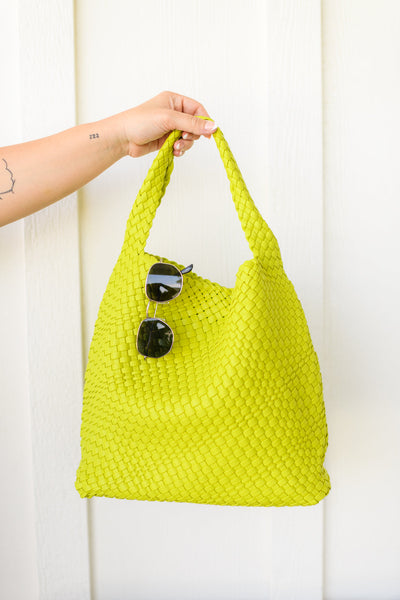 Bolso tote tejido y desgastado en color cidra