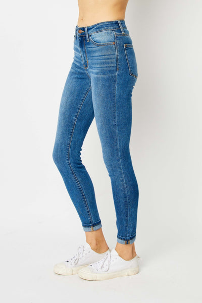 Morgan Mid-Rise Cuffed Hem Skinny Judy Blue Jeans - ONLINE EXCLUSIVE!