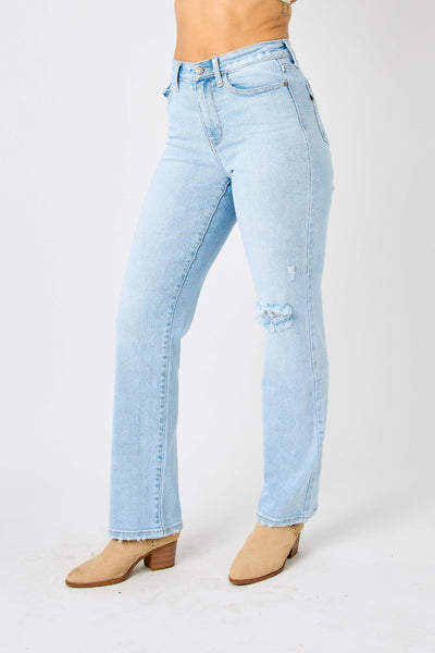Oriana Hi-Rise Distressed Straight Judy Blue Jeans - ONLINE EXCLUSIVE!