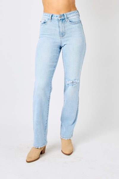 Oriana Hi-Rise Distressed Straight Judy Blue Jeans - ONLINE EXCLUSIVE!