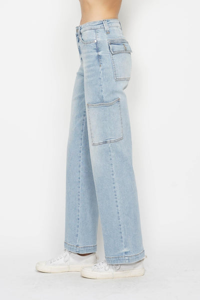 Paislee High Waist Straight Cargo Judy Blue Jeans - ONLINE EXCLUSIVE!