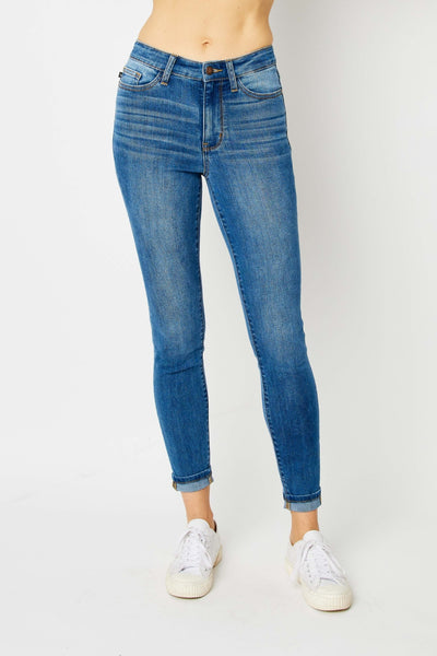 Morgan Mid-Rise Cuffed Hem Skinny Judy Blue Jeans - ONLINE EXCLUSIVE!