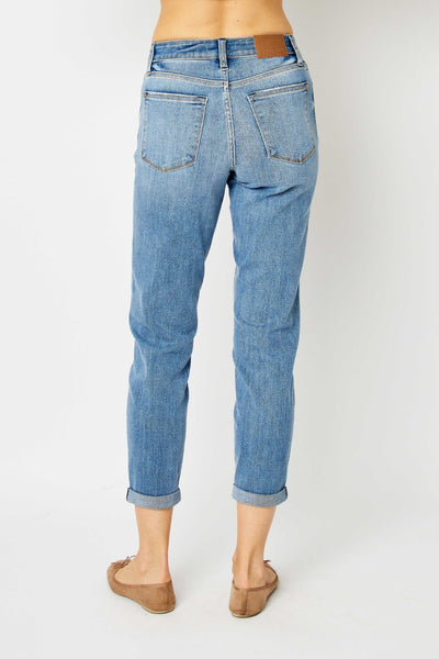 Rachael Mid-Rise Cuffed Hem Slim Judy Blue Jeans - ONLINE EXCLUSIVE!