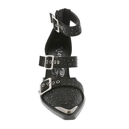 Skyline Black Rhinestone Strappy Buckle Heels by Very G