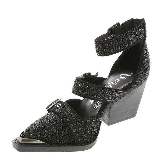 Skyline Black Rhinestone Strappy Buckle Heels by Very G
