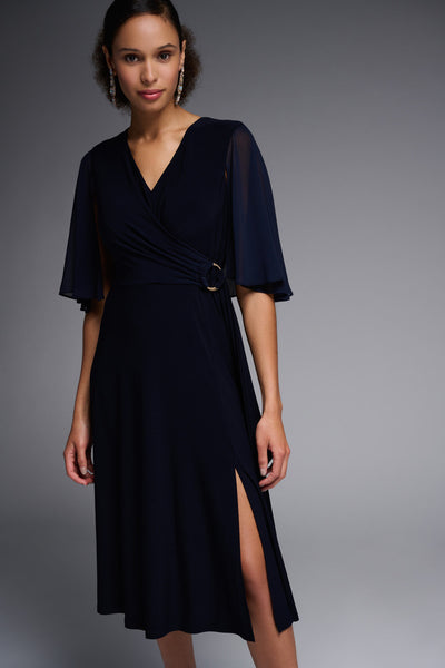 Peyton Navy Blue Chiffon Dress by Joseph Ribkoff