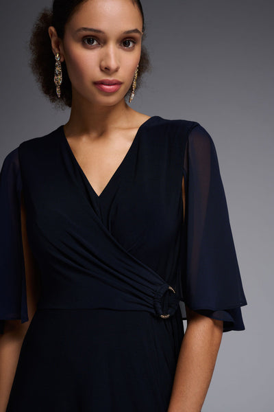 Peyton Navy Blue Chiffon Dress by Joseph Ribkoff