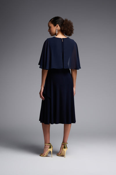 Peyton Navy Blue Chiffon Dress by Joseph Ribkoff
